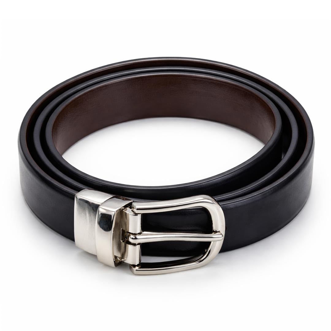 slovic Reversible Belt for Women Jeans [2 in 1] | Leather Women Belt | 360° Rotating Buckle | Stylish, Sleek & Modern Waist Belt for Girls and Women | Black & Brown-picture-15