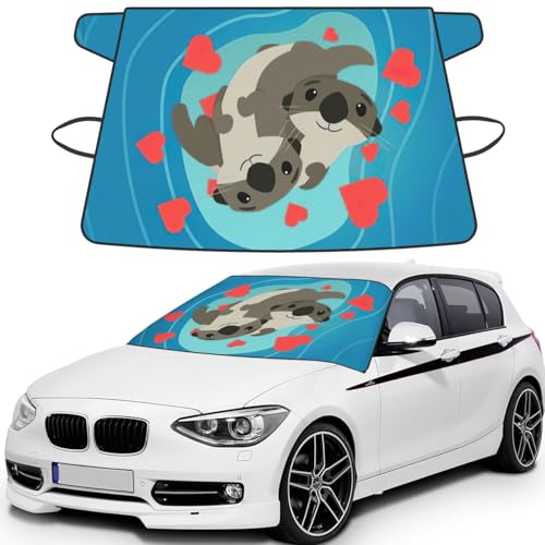 Fundas protectoras de hielo para coche y parabrisas con diseño de nutrias