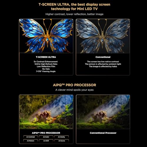Image of TCL 115 Inch TV, 4K QD-Mini LED Google TV, 20000+Local Dimming Zones, HDR 5000nits 144Hz VRR+240Hz DLG, Dolby Vision IQ, Quantum Dot Pro, AIPQ 3.0 Engine, Wifi TV, 115X955Max-2024 Model