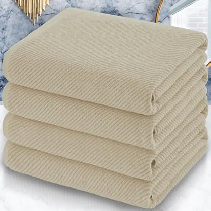 VOOVA & MOVAS Badetuch-Set, 4 Stück, mit Geschenk-Box-Verpackung, groß, 76,2 x 142,2 cm, schnell trocknend, weich, flauschig, 100 % Baumwolle, Luxus-Handtuch-Set für Badezimmer, Pool und Spa,