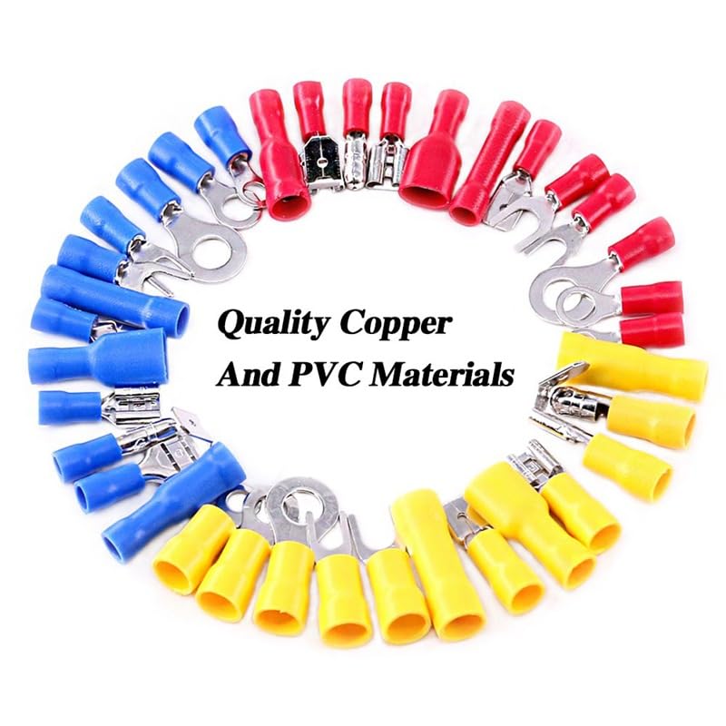 540Pcs Cable Squeeze Terminal Cold Pressing Joint Box-Packed Cable Wire Connector Quick Crimp Set Electrical Kit VUQLDHAYZ