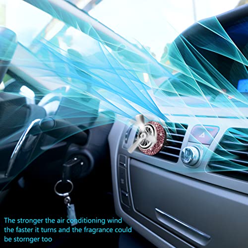 Image of eing Car Air Freshener,Turbo Spinning Car Vent Clip Fragrance Diffuser,Essential Oil Air freshener with Bling Crystal Diamonds,Stylish Propeller Shape Car Decor (1 - Pack Purple)