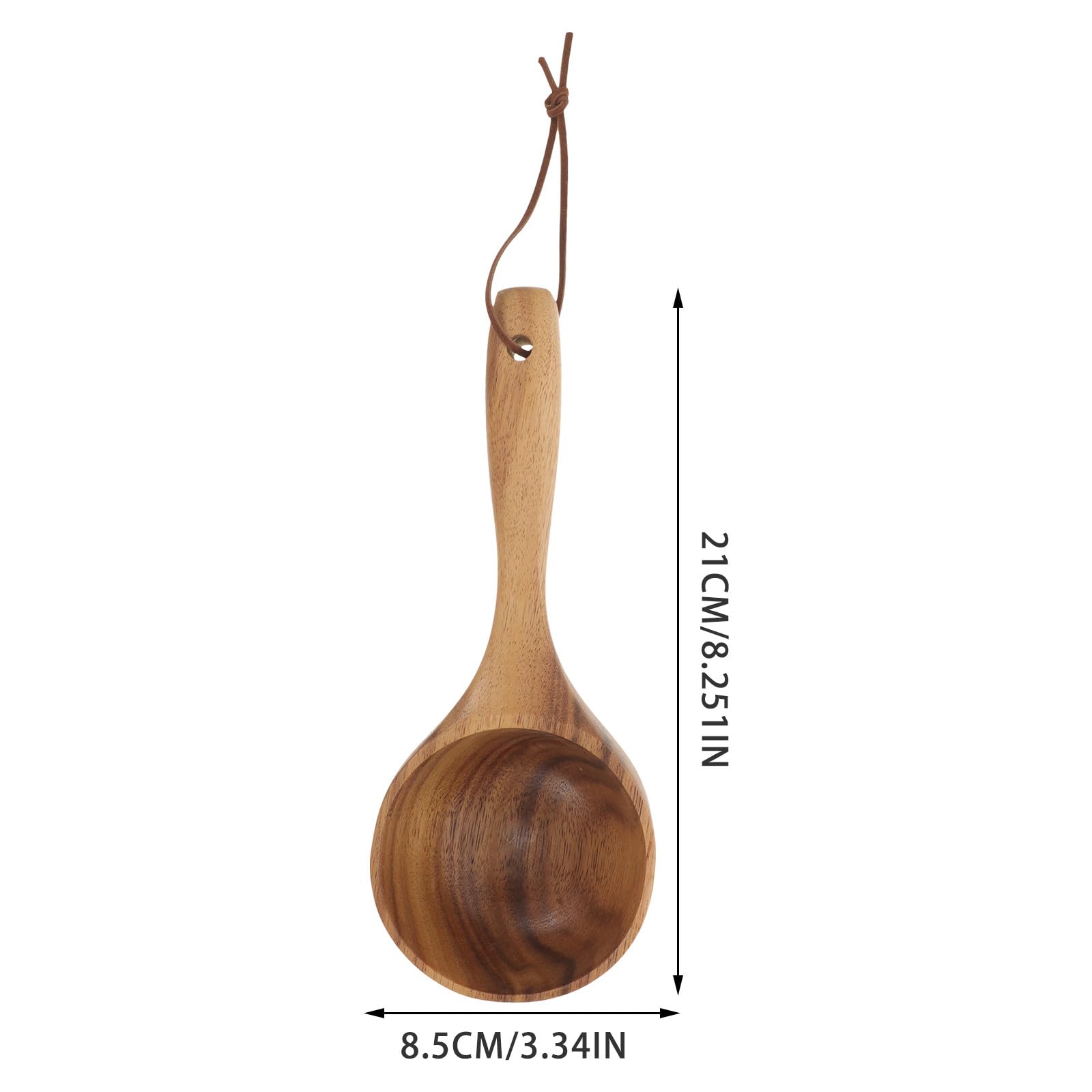Cucharón de Agua para Baño de Madera Marrón Diseño Ergonómico y Práctico, Accesorio Adecuado para Sauna y Riego en Jardín
