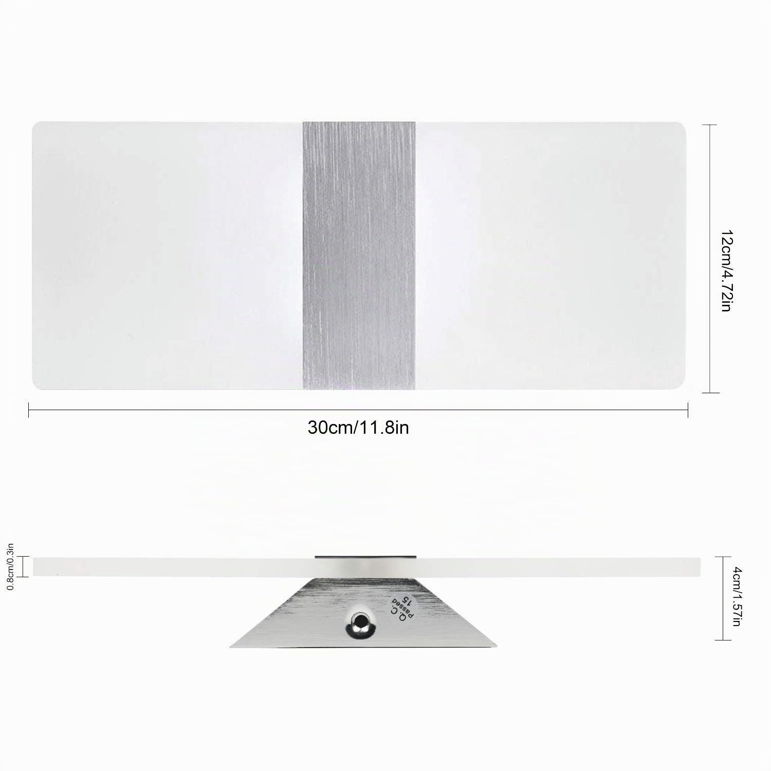ChangM 2 Pcs Lámpara de Pared LED 12W, Interior Apliques de Pared Moderna Acrílico, Iluminación Interior para Decoració para Dormitorio Salón y habitación, Blanco Frío