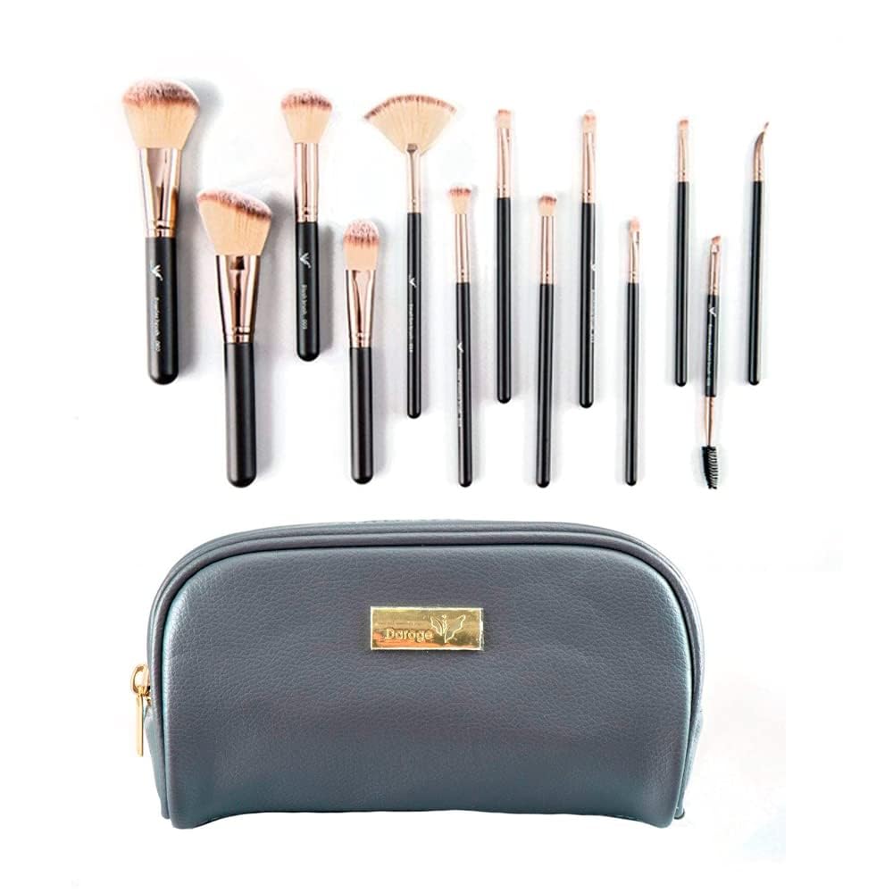 DarogeCrystal Qartz 13 Pieces Brush Set With Cosmetic Case - Black/Gold