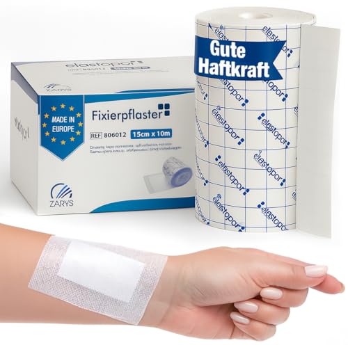 Fixierpflaster Rolle 10cm x 10m – hautfreundliches Wundpflaster & Rollenpflaster, atmungsaktiv, wasserabweisend, latexfrei, Pflaster für Verbandfixierung