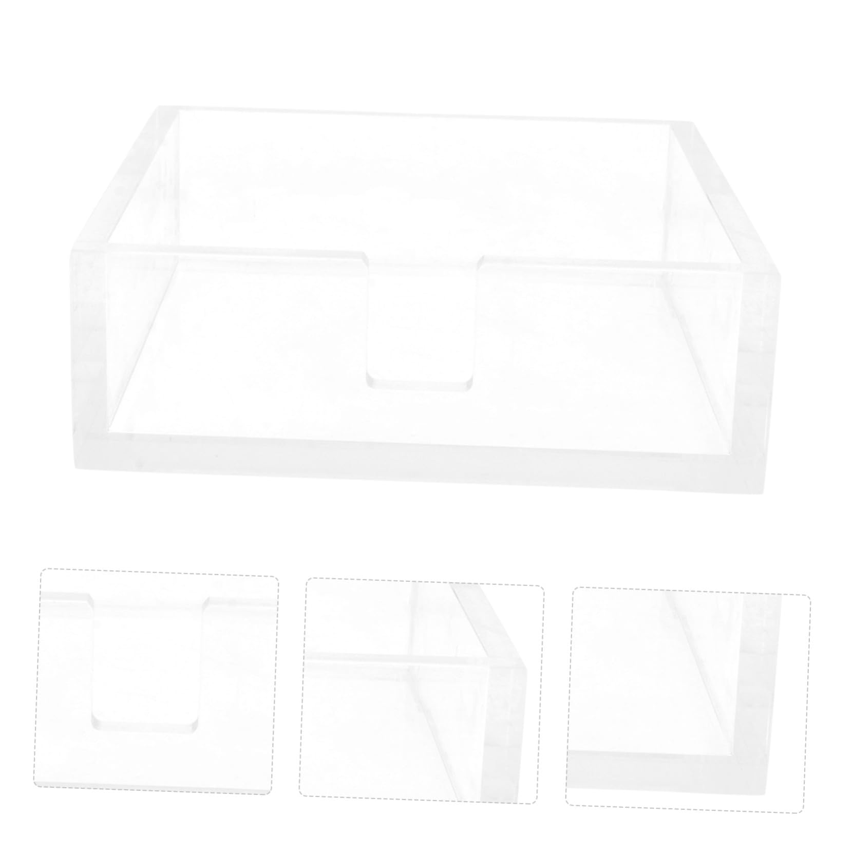 Sosoport Servilletero Acrílico Transparente 17.8x17.8x6.35 Cm Soporte Para Servilletas De Cóctel y Cena, Multifuncional Para Hogar, Hoteles y Bares, Diseño Compacto y Superficie Lisa