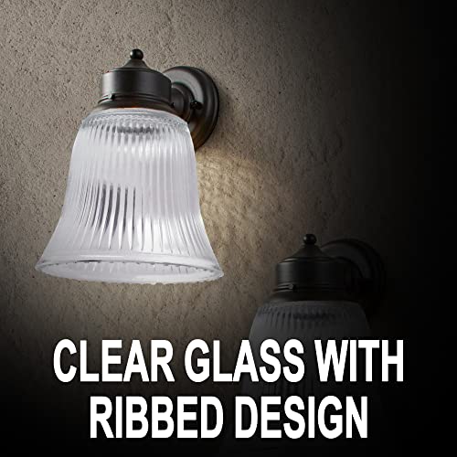 Image of Ceiling Fan Light Covers, Ceiling Fan Globes Replacement Glass, Light Fixture Replacement Glass, Clear Ribbed Shade 4-1 /2 inches high 4-3 /4 inches in diameter Standard 2-1 /4-inch fitter