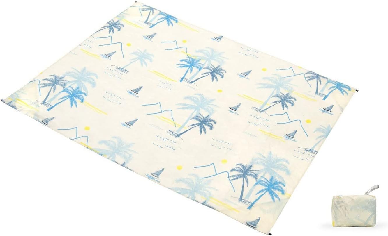 Beach Blankets Multifunctional 70D Patterned Beach Cloth Ultralight Travel Sunshade Cloth Outdoor Picnic Mat(180 * 145cm)