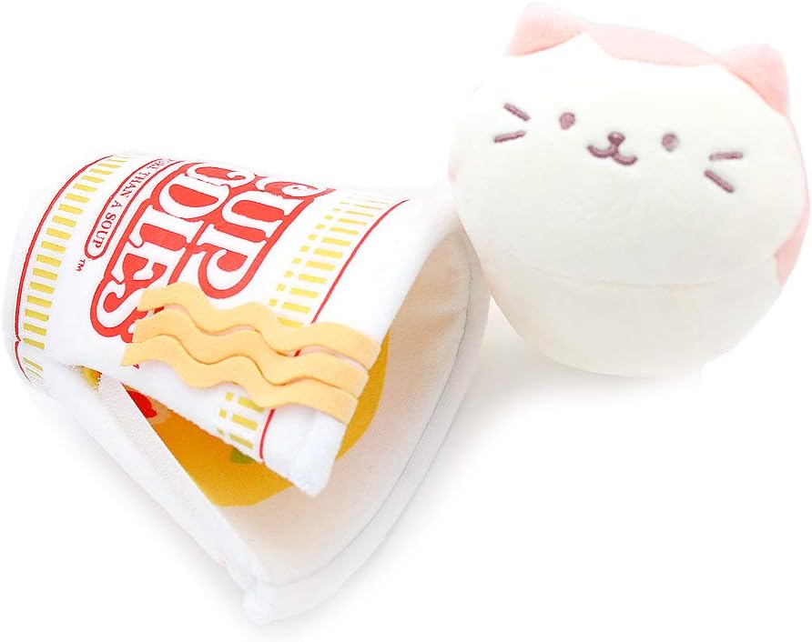 Anirollz Stuffed Animal Plush Toy - Official Nissin Cup Noodle Roll Blanket Outfitz Doll |Soft, Squishy, Warm, Cute, Comfort, Safe| Pillow with Kitty - Birthday Decorations Gift 6" Kittiroll