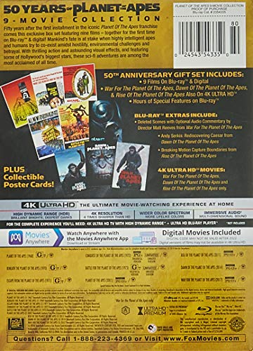 50 Years Of Planet Of The Apes: 9-movie Collection [Blu-ray]