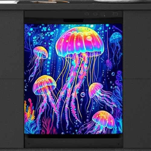 Panel frontal magnético Mexpekil de 53,3 x 66 cm y cubierta protectora neón Jellyfish