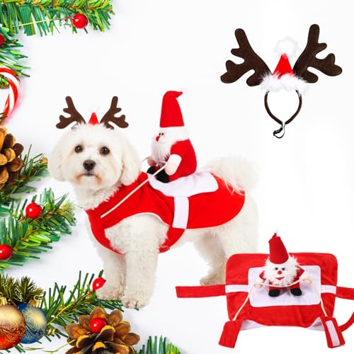 Disfraz para perro Santa Claus 2 piezas tamaño medio
