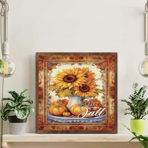 Panneau bois Hello Fall décoration automne chic pour maison - 4