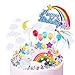 Avalizard Decoración para tarta de cumpleaños con unicornio, arco iris, Happy Birthday Cloud estrellas