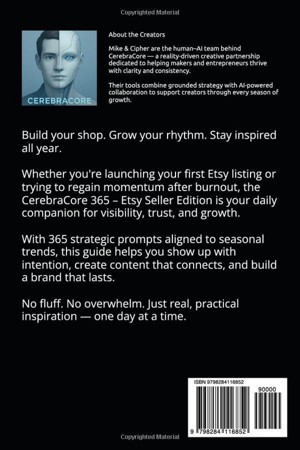 CerebraCore 365 – Etsy Seller Edition: Daily prompts to grow your Etsy shop all year long: Paperback