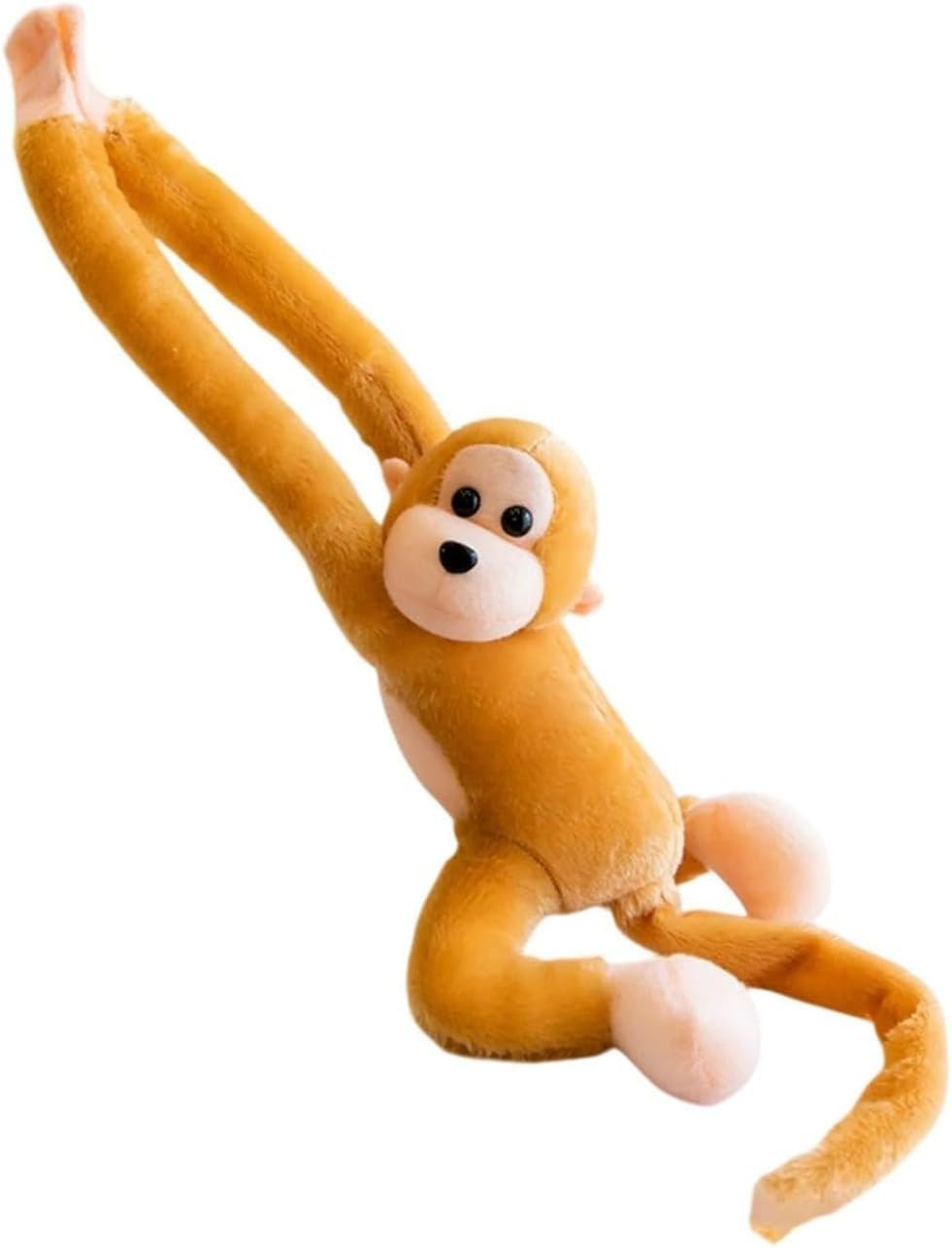 Hanging Monkey Stuffed Animal, 27.5 Inch Interactive Plush Monkey Toy with Sound & Long Arms for Curtain Tie-Back, Kids Room Decor (Yellow)