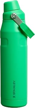 STANLEY IceFlow Quick Flow Water Bottle - Angled Lid, Lightweight and Leakproof for Travel and Sports, Insulated Stainless Steel, 1 Liter, BPA Free, Meadow