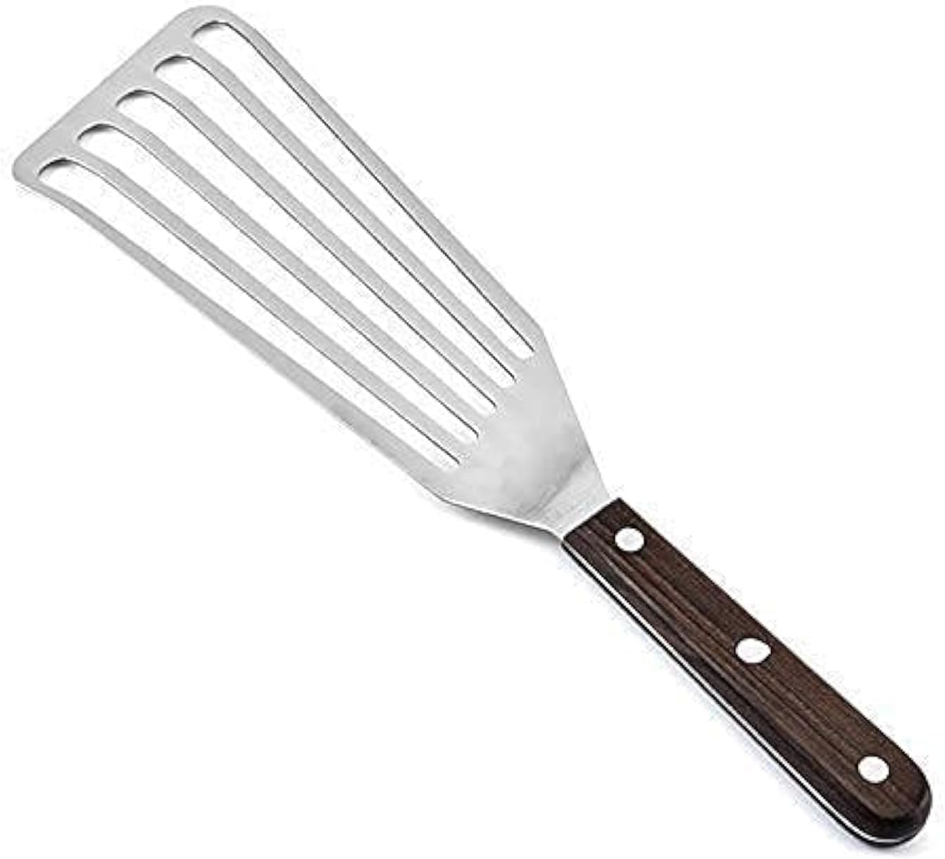 Spatula Stainless Steel Fish Slice Flexible Fish Turner, 12.5" Long Slotted Spatula for Turning & Flipping Big