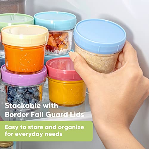 DELA DISCOUNT 51ltCPmF84L 12-Pack Baby Food Glass Containers - 4 oz Leak-Proof, Microwavable, Baby Food Storage Container - Baby Food Storage Containers - Baby Bullet Jars - Freezer, Dishwasher Safe Puree Feeding Jar (Nord)  