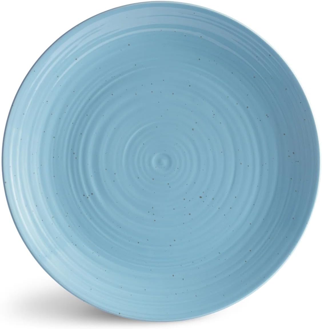 Sango Siterra Artist's Blend 16-Piece Stoneware Dinnerware Set – Service for 4, Ocean Blue Glossy Glaze with Unique Speckled Design, for Everyday Dining & Entertainment, Microwave & Dishwasher Safe - Image 9