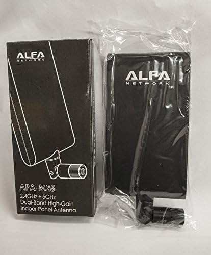 Alfa Network APA-M25 dual band 2.4GHz/5GHz 8 / 10dBi high gain directional indoor panel antenna with RP-SMA connector (compare to Asus WL-ANT-157)