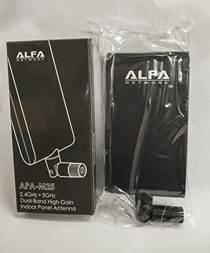 Alfa Network Apa-M25 Dual Band 2.4Ghz/5Ghz 8 / 10Dbi High Gain Directional Indoor Panel Antenna With Rp-Sma Connector (Compare To Asus Wl-Ant-157) #TOP7