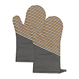 FINOHOPE Basic Cotton Oven Glove for Kitchen Baking Cooking Grey 2 Piece