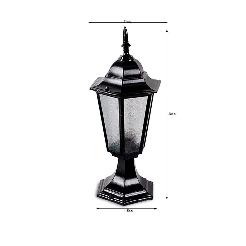 Lampy słupkowe Zewnętrzna europejska odporna na deszcz aluminiowa lampa kolumnowa Antyczna wodoodporna IP56 Słupek Lampa słupkowa LED Zewnętrzny ganek,Czarny