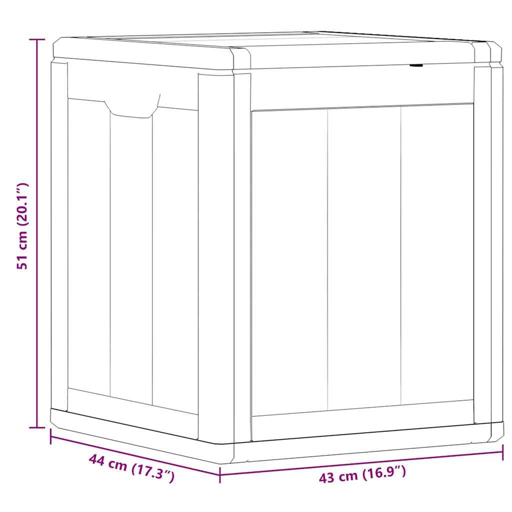 Garten-Aufbewahrungsbox 90 L Grau PP-Holzoptik wetterfest UV-beständig für Kissen, Auflagen, Geräte, Stauraum, Terrasse, Balkon, Outdoor, wasserdicht, abschließbar, mit Deckel und Rollen