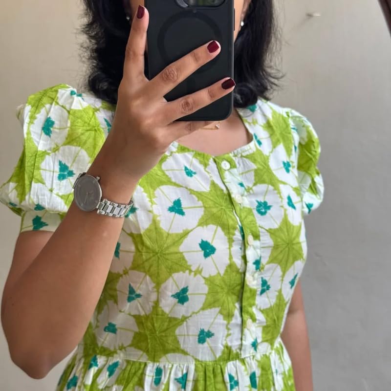 Image of Floral Midi Dress for Women - Summer Boho Dress, Lightweight & Breathable, Elegant Floral Print, Casual & Vacation Outfit, Comfortable Flowy Dress for Women