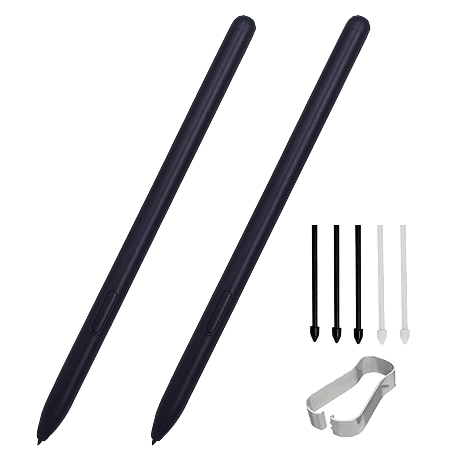 Stylus-Ersatz-Stift für Kindle Scribe, kompatibel mit Kindle Scribe, 4096 Druckempfindlichkeitsstufen, mit magnetischer Absorptionsfunktion mit 5 freien Spitzen, Schwarz, 2 Stück