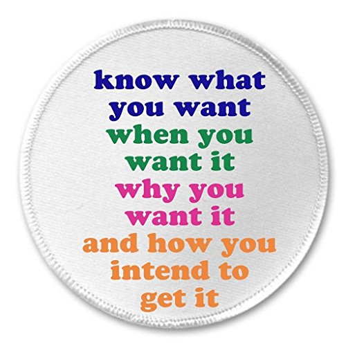 Know what when why how you want 3" Sew On