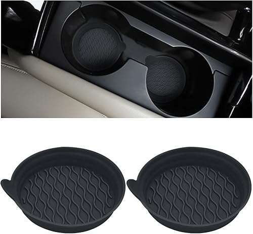 2 posavasos para automóvil, tapetes de silicona antideslizantes para botellas de agua, suaves a prueba de tambores y derrames, accesorios para