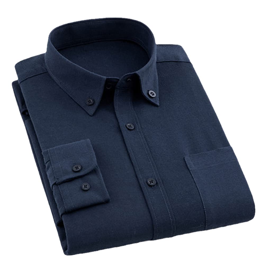 Men Casual Shirts Button Collar Long Sleeve Fashion Oxford Business Formal Shirts