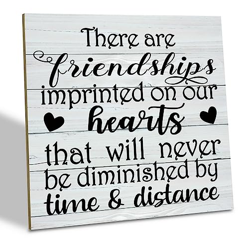Friendship Wood Sign, There are Friendships Imprinted on Our Hearts..., Wood Plaque Table Art Sign,...