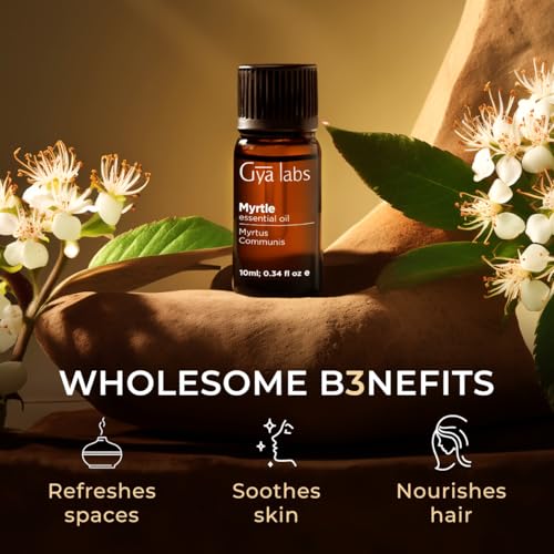 Image of 100% Pure Myrtle Essential Oil - 0.34 Fl Oz - Myrtle Oil for Hair, Skin, Diffuser, Aromatherapy & DIY Candle Making Scent