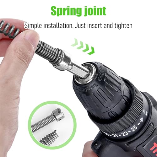 Abflussreiniger Spirale,10mm X 4 M Rohrreinigungsspiralen Und Handschuhe, Rohrreiniger Krallengreifer, Adaptern Rohrreiniger Spirale Rohrreinigungswelle Küche Bädern Spülbecken Toiletten Spirale