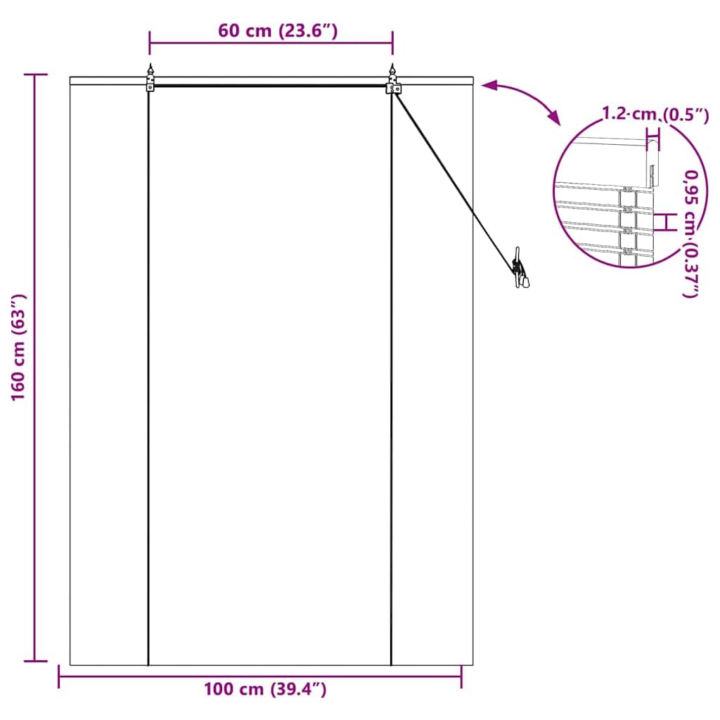 vidaXL Store Enrouleur Marron 100 x 160 cm Bambou