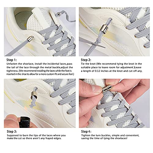 2 Pairs Elastic No Tie Shoelaces For Adults And Kids，Tieless Elastic Shoe Laces For Sneaker Black #TOP5