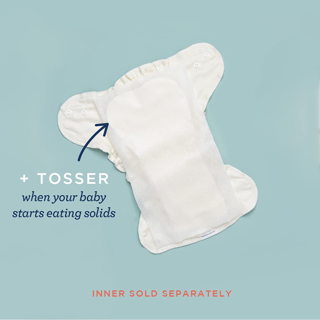 Esembly Cloth Diaper Bundle Set (Size 2, Mist), Tossers (2 Pack) and Overnighters (4 Pack) - Cloth Diapering Essentials for Nighttime or Heavy Wetters