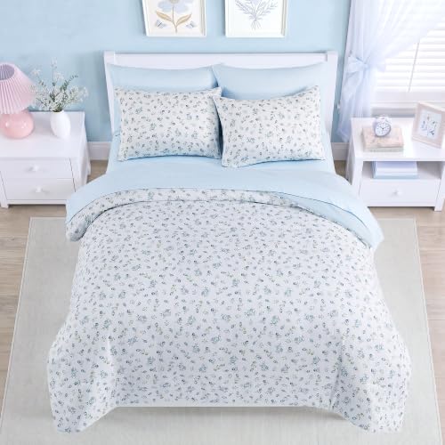 Image of Twin XL Comforter Set for Girls Floral Cottagecore 5 Pieces Bed in a Bag