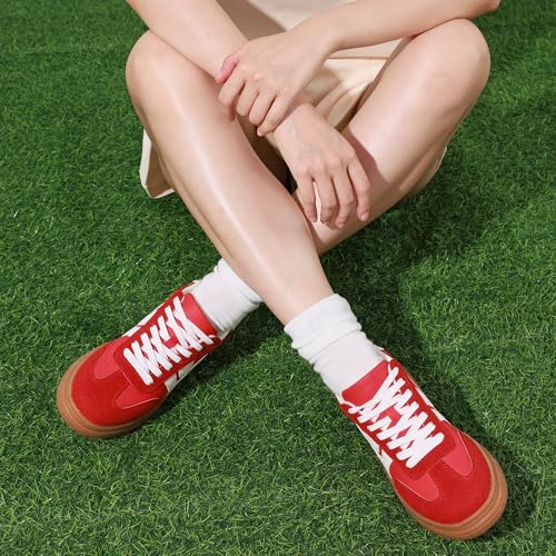 Lovee Cosee Platform Sneakers for Women Lace up Tennis Shoes Walking Dressy Comfortable Casual Fashion Retro Sneakers Vintage Shoes Street Style4