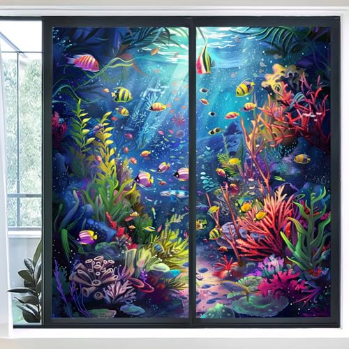 Película adhesiva decorativa para ventanas 35.4x63 pulgadas x2 miniatura 2