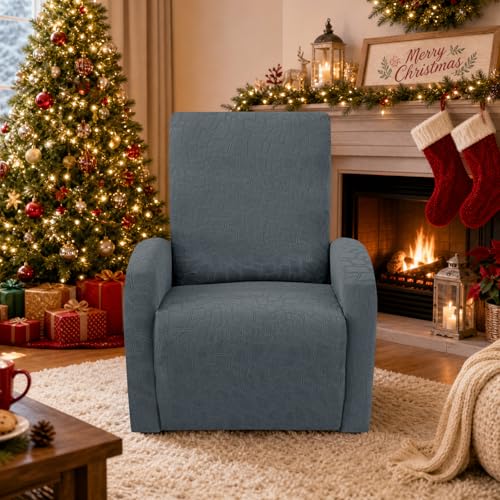 Image of ZNSAYOTX 100% Waterproof Recliner Chair Covers, 3-Piece Stretch Fit Recliner Slipcovers with Buckle & Elastic Band for Lazy Boy, Stay in Place, Soft Plaid Jacquard Protector (Small, Dark Grey)