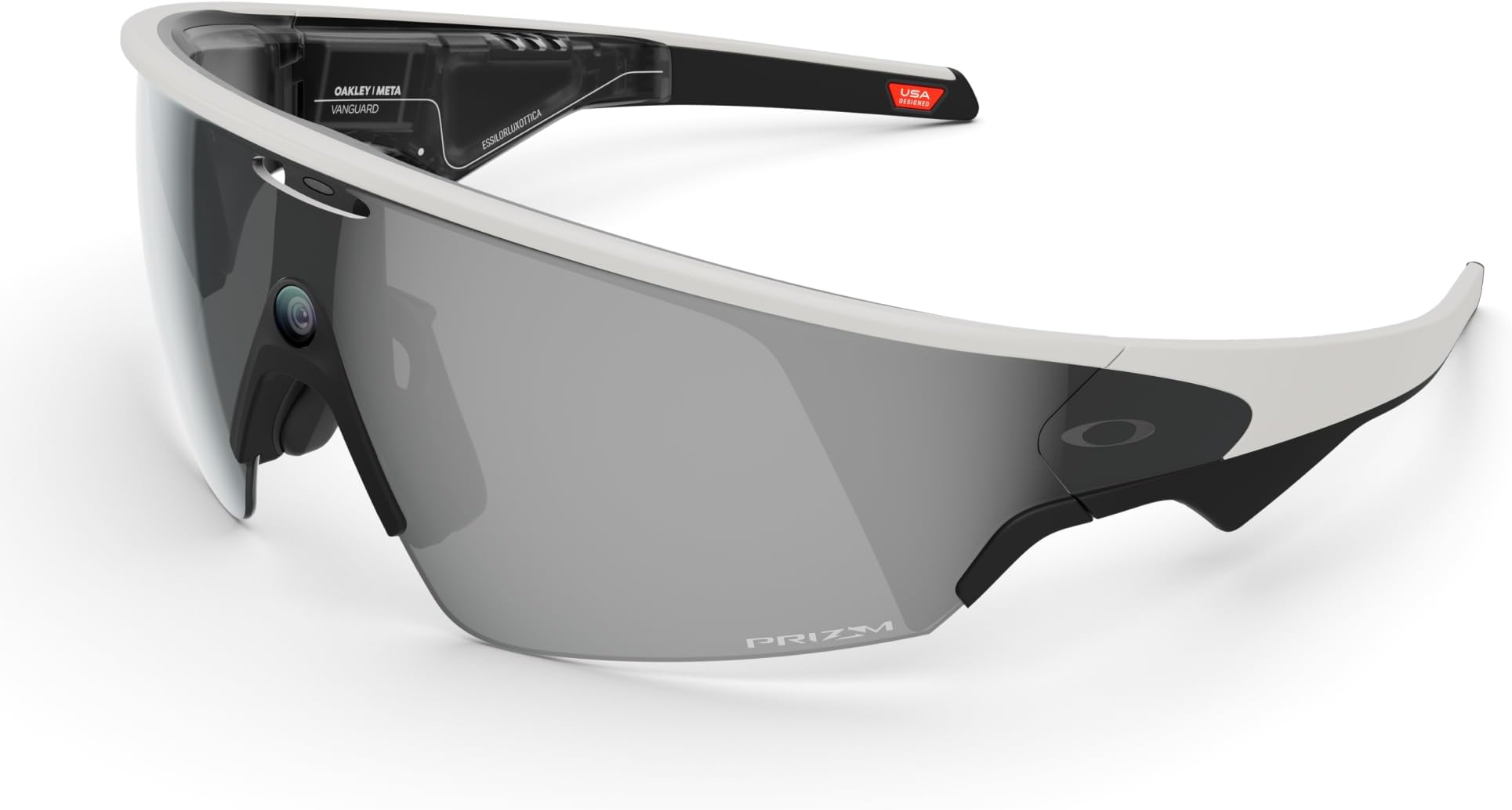 Oakley | Meta Vanguard with Meta AI, Audio, Photo, Video Compatibility - White, Prizm™ Black