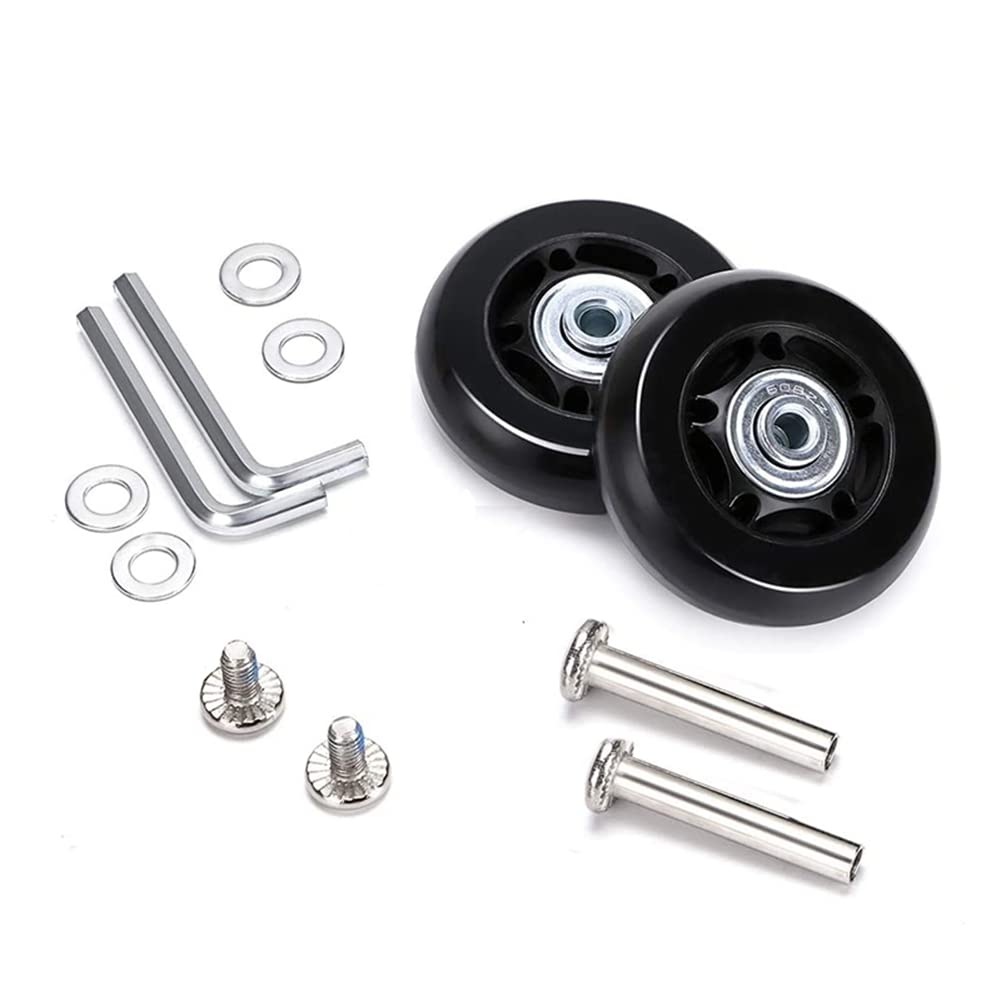 Ctrlzs Black 1 Set Of 4 Luggage Suitcase Replacement Wheels Rubber Swivel Caster Wheels