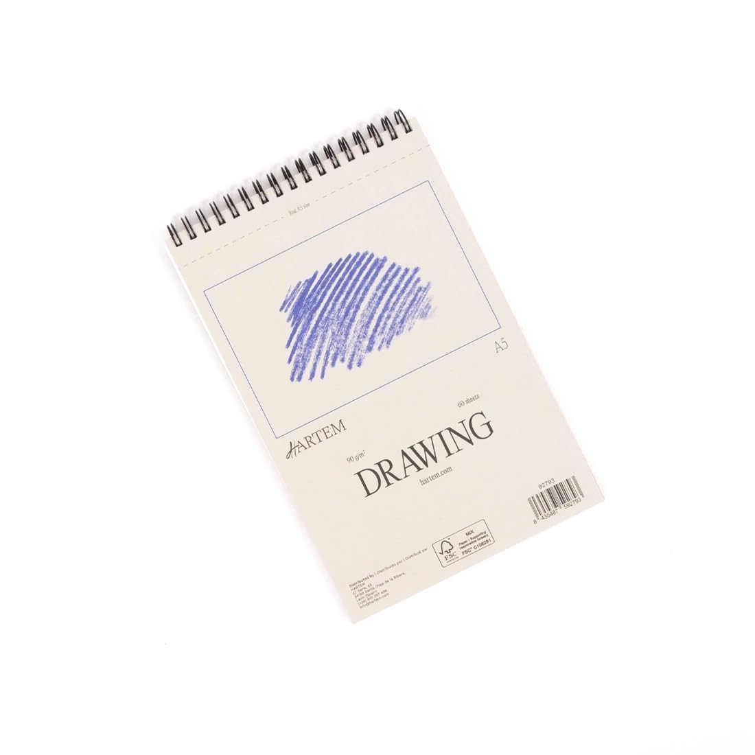 Hartem, A5 Sketchbook for Artists Spiral Bound Drawing Pad, 60 Sheets