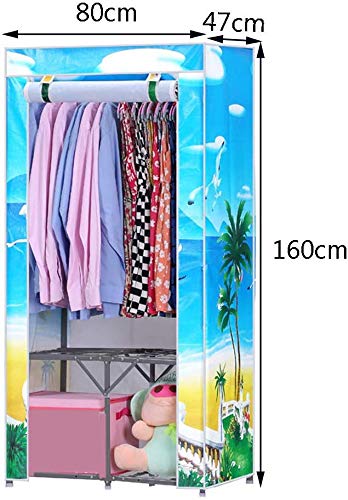 Armario de tela desmontable con marco de acero y ropa organizada de 160cm 4