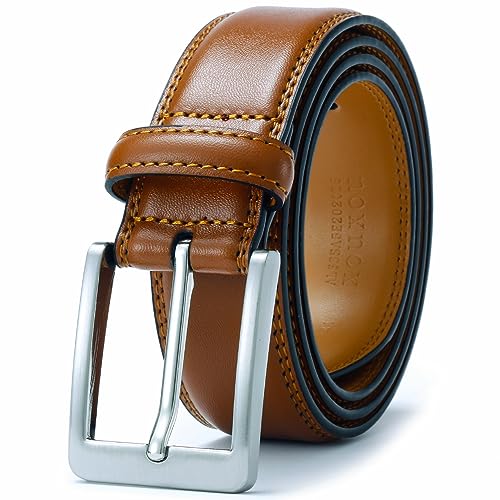 Image of XOUXOU Men's Casual Leather Jeans Belts Classic Work Business Dress Belt with Prong Buckle for Men